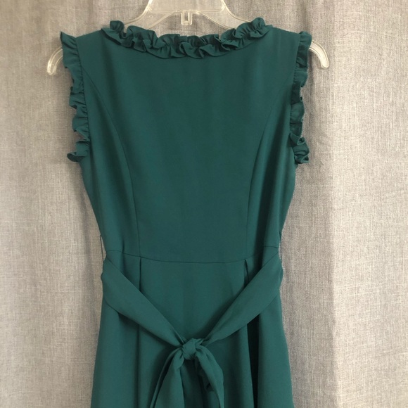 Riwins Teal Sleeveless A-Line Dress with Ribbon Tie - Picture 9 of 11